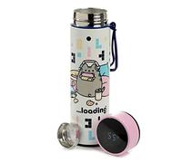 Puckator Pusheen Cat Gaming Hot & Cold Digital Thermometer Bottle, White