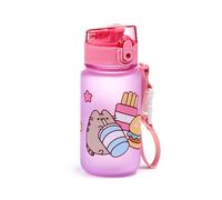 Puckator Pusheen the Cat Foodie Pop Top 350ml Shatterproof Bottle - Reusable Insulated Active Water Bottle Flask For Girls And Boys With A Carry Handle & Straw - Bpa Free - For School Nursery