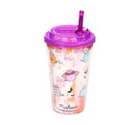 Puckator Pusheen the Cat Halloween Double Walled Cup & Straw - Insulated Tumbler - Cups with Lids and Straws for Adults Children - Travel Thermal Cup with Straw - Water Bottles with Staw