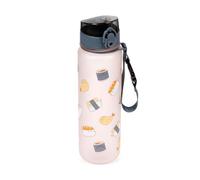 Puckator Pusheen the Cat Sushi Club Pop Top 600ml Shatterproof Bottle - Reusable Insulated Active Water Bottle Flask For Girls And Boys With A Carry Handle & Straw - Bpa Free - For School Nursery