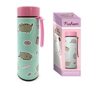 Puckator Pusheen The Cat Sweets Hot & Cold Digital Thermometer Bottle - Reusable Insulated Active Water Bottle Flask for Girls and Boys with A Carry Handle & Straw - Bpa Free - for School Nursery