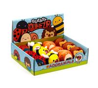 Puckator Queasy Squeezies Adoramals Garden Plush Squeezy Toy - Small Funny Exam Gifts Stress Relief Balls Squishies - Mini Sensory Ball Toys For Adults Women Kids - Slime Party Bag Fillers