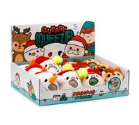Puckator Queasy Squeezies Festive Friends Christmas Plush Squeezy Soft Toys (1 x Random Design Supplied - Elf, Santa, Snowman or Reindeer)