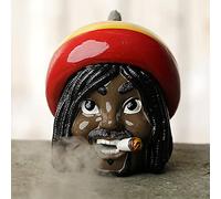 Puckator Rasta Backflow Incense Burner - Home Zen Meditation Decor Accessories - Incense Waterfall Cone Burner - Spiritual Feng Shui Gothic Goth Relaxation Gifts Gift - Desk Ornaments
