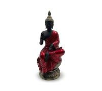 Puckator Red, Black & Gold Thai Buddha Enlightenment - Cute Room Decor - Aesthetic Feng Shui Meditation Accessories - Garden Ornaments - Shelf Desk Decorations - Mindfulness Home Gifts - Statues