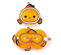Puckator Travel Pillow & Eye Mask Relaxeazzz Adoramals Finley the Clown Fish Plush for Kids
