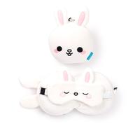 Puckator Relaxeazzz Adoramals Frances the Rabbit Plush Travel Pillow & Eye Mask - Polyester