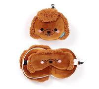 Puckator Relaxeazzz Adoramals Gigi the Toy Poodle Plush Travel Pillow & Eye Mask - Sleep Eye Mask Masks - Kids Travel Accessories For Sleeping Airplane - Flight Plane Neck Pillow Pillows