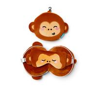 Puckator Relaxeazzz Adoramals Jeremy the Monkey Plush Travel Pillow & Eye Mask - Polyester