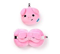 Puckator Relaxeazzz Adoramals Oliver the Pig Plush Travel Pillow & Eye Mask - Sleep Eye Mask Masks - Kids Travel Accessories For Sleeping Airplane - Flight Plane Neck Pillow Pillows