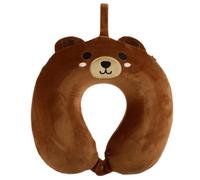 Relaxeazzz Bear Plush Memory Foam Travel Pillow - Neck Flight Airplane Pillow For Travel - Kids Neck Pillows Cushion For Sleeping Neck Pain Adults - Airport Essentials