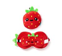 Puckator Relaxeazzz Elidi the Strawberry Foodiemals Travel Pillow & Eye Mask CU - Polyester
