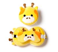 Puckator Relaxeazzz Giraffe Plush Travel Pillow & Eye Mask CUSH252 | Acotis - Polyester