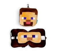 Puckator Relaxeazzz Minecraft Steve Shaped Plush Travel Pillow & Eye Mask CUSH4 - Polyester