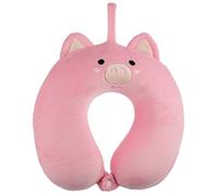 Relaxeazzz Pig Plush Memory Foam Travel Pillow - Neck Flight Airplane Pillow For Travel - Kids Neck Pillows Cushion For Sleeping Neck Pain Adults - Airport Essentials