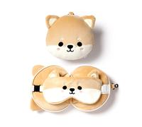 Puckator Relaxeazzz Shiba Inu Dog Plush Travel Pillow & Eye Mask CUSH230 | Acot - Polyester