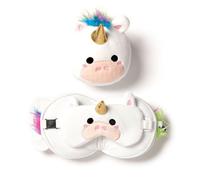 Puckator Relaxeazzz Unicorn Round Plush Travel Pillow & Eye Mask - Sleep Eye Mask Masks - Kids Travel Accessories For Sleeping Airplane - Flight Plane Neck Pillow Pillows