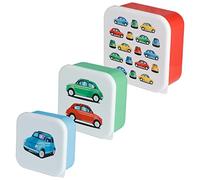 Puckator Retro Fiat 500 Set of 3 Lunch Box Snack Pots M/L/XL - Lunchbox with Multi Compartments - Small Food Containers - Lunchbox for Adults and Kids - Girls Boys Lunchbox - Snack Storage