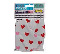 PUCKATOR Reusable Face Cover - Non-Medical Large Twin Pack (White with Red Hearts)