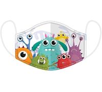Puckator Reusable Face Covering-Non Medical-Size Small (Age 4-12-20cm x 11cm) -Monster Design Mask, Multi Colour, One