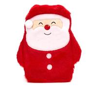 Puckator Santa Christmas 1L Hot Water Bottle with Plush Cover - Hot Heat and Ice Cold Cool Pack Packs Bag Bottles for Sport Injuries Knee Back Pain - Bed Warmer - Wellness Health Products