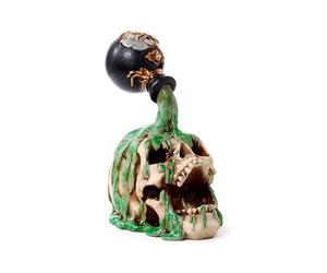 Puckator Screaming Skull with Green Potion - Cute Room Decor - Aesthetic Feng Shui Meditation Accessories - Garden Ornaments - Shelf Desk Decorations - Mindfulness Home Gifts - Statues