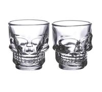 Puckator Set of 2 Skulls and Roses Glass Skull Shot Glasses (60ml)