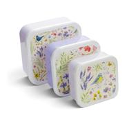 Puckator Set of 3 Lunch Box S/M/L Jan Pashley Wings & Wildflowers - Lunchbox with Multi Compartments - Small Food Containers - Lunchbox for Adults and Kids - Girls Boys Lunchbox - Snack Storage
