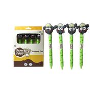 Puckator Set of 4 Erasable Pens with Kawaii Cute Shaun the Sheep Topper - Cool Cute Aesthetic Back To School Supplies Erasable Gel Pens - Pen With Eraser Rubber For Kids Office Writing Drawing