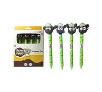 Puckator Set of 4 Erasable Pens with Kawaii Cute Shaun the Sheep Topper - Cool Cute Aesthetic Back To School Supplies Erasable Gel Pens - Pen With Eraser Rubber For Kids Office Writing Drawing