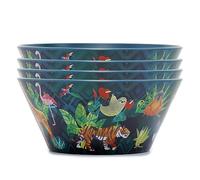 Puckator Animal Kingdom 4Pc Reusable Picnic Bowls Out of Recycled Plastic Bottles - Serving Bowls - Party Ramen Bowl - Plastic Bowls for Parties - Picnic Breakfast Bowls - Small Poke Bowl