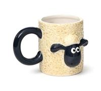 Puckator Shaun The Sheep Ceramic Shaped Mug - Funny Home Accessories - Cute Gifts for Girlfriend - Large Mugs for Men Women Hot Drinks - Cute Cups Presents - Secret Santa Gift - Cup Set