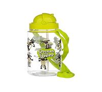 Puckator Shaun the Sheep Childrens Kids 450ml BPA Free PVC Water Drinks Bottle, Flip Straw, Adjustable Nylon Carry Strap, School Gym Sports Camping, Licensed, Multicolour, Height 19cm Strap 60cm