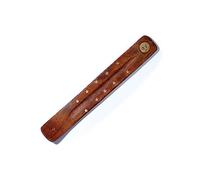 Puckator Sheesham Wood Ashcatcher with Brass Ying Yang Inlay - Zen Meditation Gifts - Incense Holders For Sticks - Spiritual Gifts - Incense Burner - Gifts For Men And Women Ashcatcher Sheesham Wood
