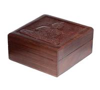 Puckator Sheesham Wood Carved Thai Buddha Trinket Box - Small Mini Cute Jewellery Jewelry Box Space Organiser For Women Girls Teens - Bedroom Aesthetic Room Decor Boxes Gifts