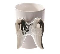 Puckator Silver Angel Wings Ceramic Shaped Handle Mug - University Essentials - Cute Gifts for Girlfriend - Large Mugs for Men Women Hot Drinks - Cute Cups Presents - Secret Santa Gifts - Cup Set