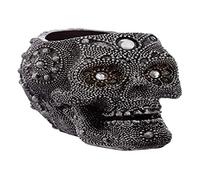 Puckator Silver Beaded Skull Head Tea Light Candle Holder - Living Room Accessories - Skull Themed - Home Decoration - Ornaments - Candle Holder - Table Centrepiece Decoration