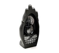 Puckator Silver & Black Hand Shaped Carved Buddha - Cute Room Decor - Aesthetic Feng Shui Meditation Accessories - Garden Ornaments - Shelf Desk Decorations - Mindfulness Home Gifts - Statues