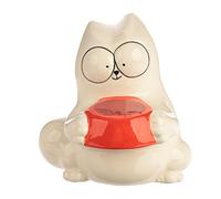 Puckator Simon's Cat Ceramic Money Box with Rubber Stopper, Funny Small Money Box as Decorative Figure, Piggy Bank Replacement or Money Gift Packaging, Dimensions: 11.5 x 10.5 x 10.5 cm