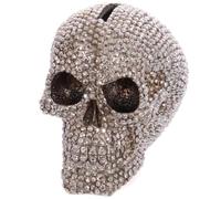 Puckator SK127 Money Box Skull Resin Silver/Black 11 x 15.5 x 12 cm
