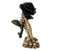 Puckator Skeleton Hand Holding Black Rose Decoration