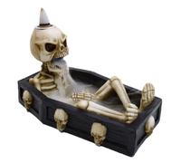 Puckator Skeleton in the Coffin Backflow Incense Burner - Home Zen Meditation Decor Accessories - Incense Waterfall Cone Burner - Spiritual Feng Shui Gothic Goth Relaxation Gifts Gift Desk Ornaments