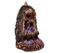 Puckator Skull Crystal Cave LED Backflow Incense Burner - Home Zen Meditation Decor Accessories - Incense Waterfall Cone Burner Spiritual Feng Shui Gothic Goth Relaxation Gifts Gift - Desk Ornaments