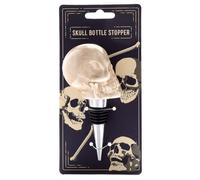 Puckator Skull Head Bottle Stopper, Ceramic Metal Tapered Design, Wine Beer Champagne Soda