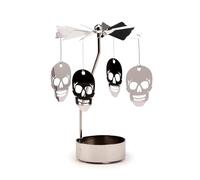 Puckator Skull Rotating Carousel Spinning Tea Light Candle Holder - Living Room Accessories - Skull Themed - Home Decoration - Ornaments - Candle Holder - Table Centrepiece Decoration