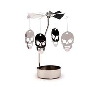 Puckator Skull Rotating Carousel Spinning Tea Light Candle Holder - Living Room Accessories - Skull Themed - Home Decoration - Ornaments - Candle Holder - Table Centrepiece Decoration