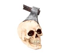 Puckator Skull with Axe - Cute Goth Gothic Skull Scary Room Decor - Aesthetic Accessories Ornaments - Shelf Desk Decorations - Mindfulness Home Gifts - Statues