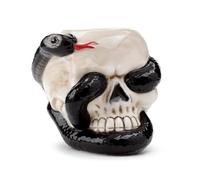 Puckator Skull with Coiled Snake Shaped Oil Burner -Dolomite Living Room Accessories - Wax Liquidizer - Oil Burners For Essential Oils - Wax Burners - Scents Melter - Wax Melt Holder - Room Fragrance