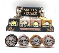 Puckator Skulls and Roses Lip Balm in a Tin - Lip Care Stick Balms Chapstick Holiday Essentials For Women Family - Lipbalm Moisturiser Exfoliator Cream - Pretty Cute Lip Blam Bam