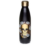 SKULL AND ROSES STAINLESS STEEL HOT AND COLD 500ML DRINKS BOTTLE FLASK BNWT